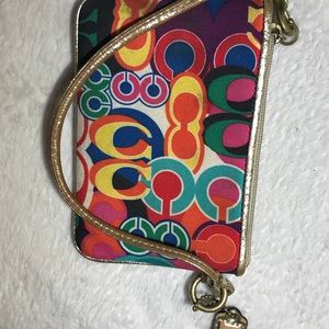 Multicolored Coach Wristlet Wallet